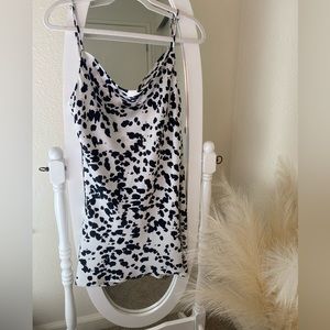 Silky cow print dress